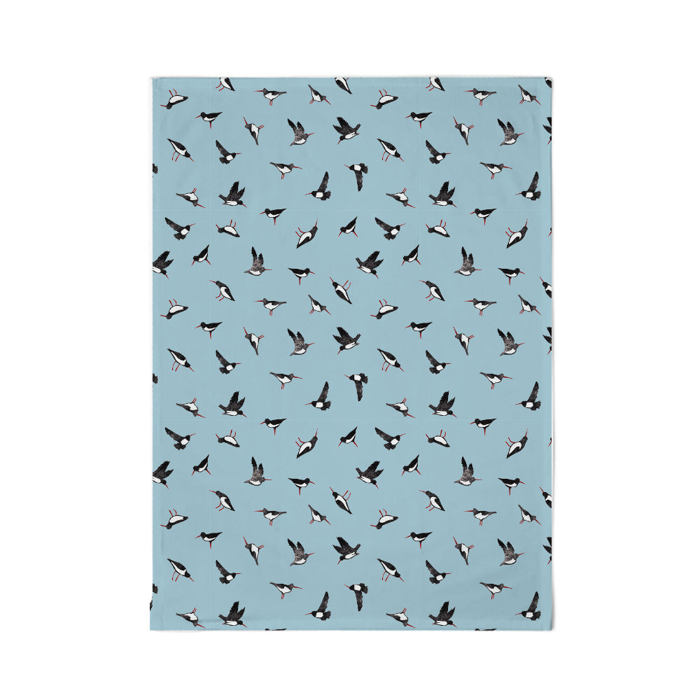 Oyster Catchers Collage Tea Towel