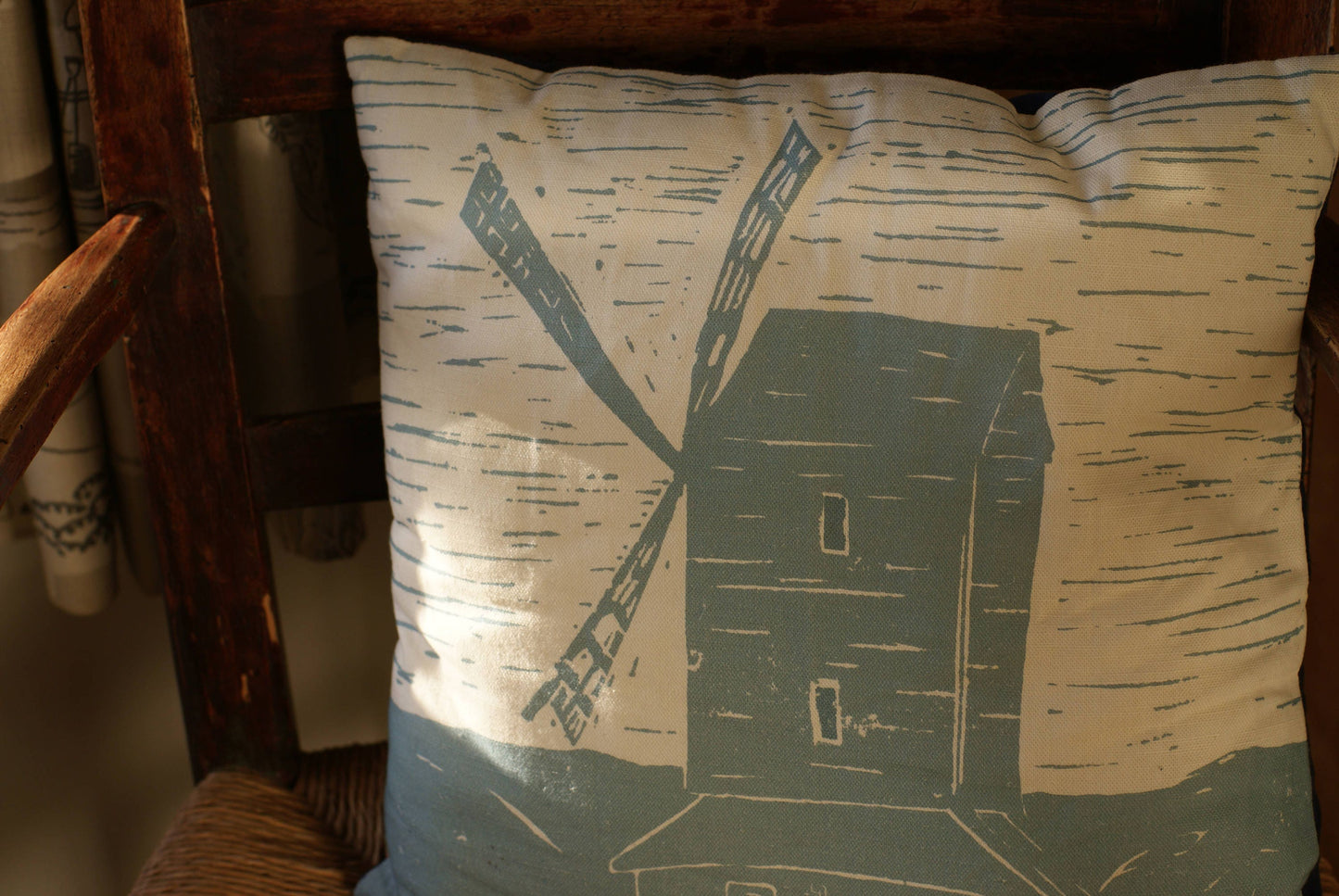 Windmill Lino Print Cushion