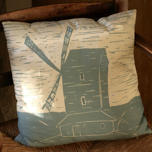 Windmill Lino Print Cushion
