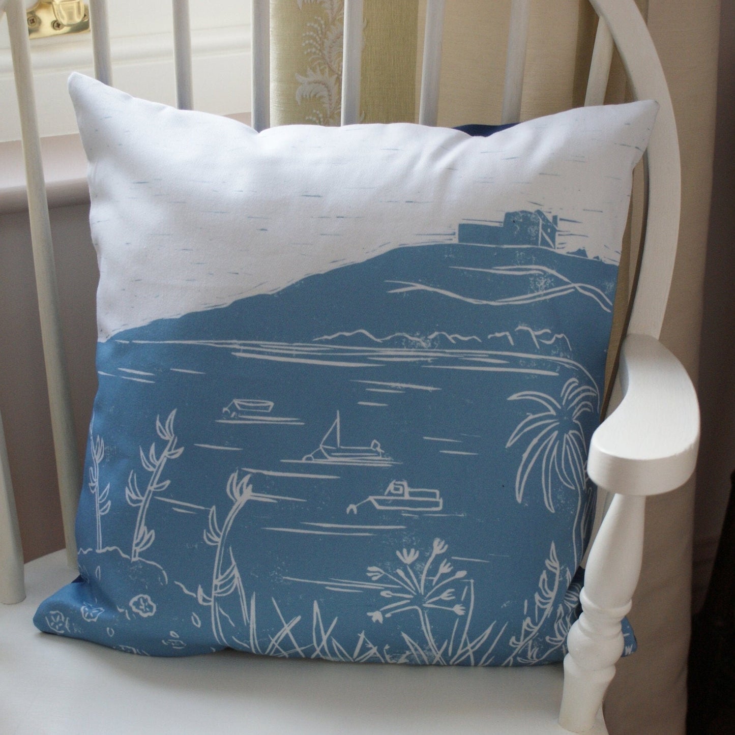 Block House Lino Print Cushion