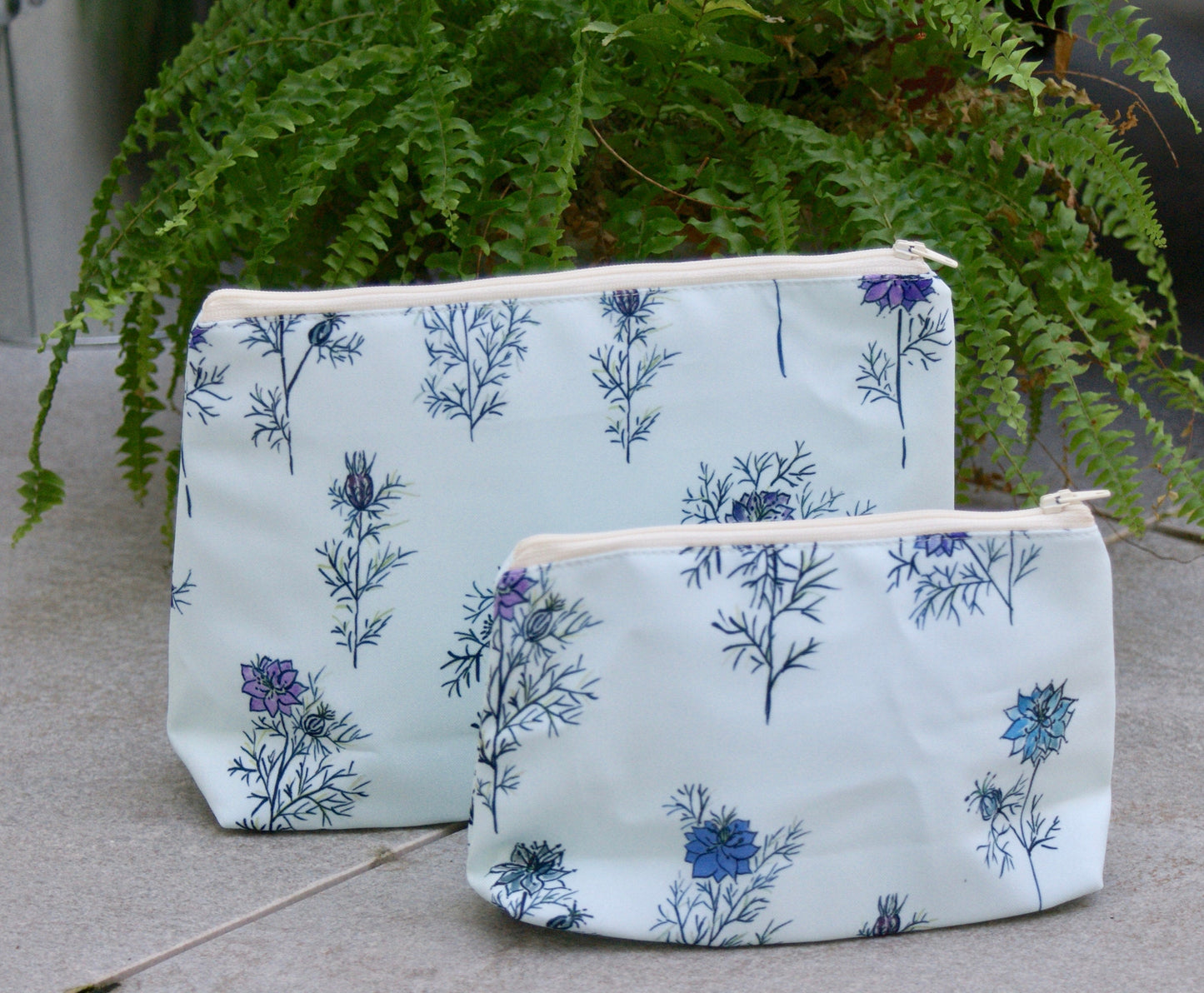 Love in a Mist Wash Bags