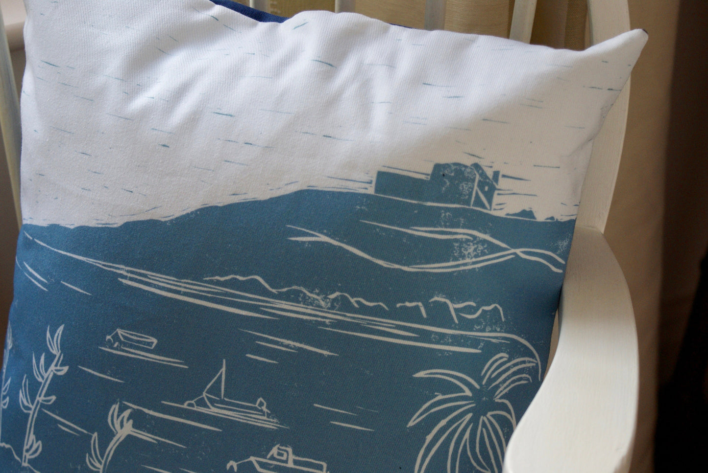 Block House Lino Print Cushion