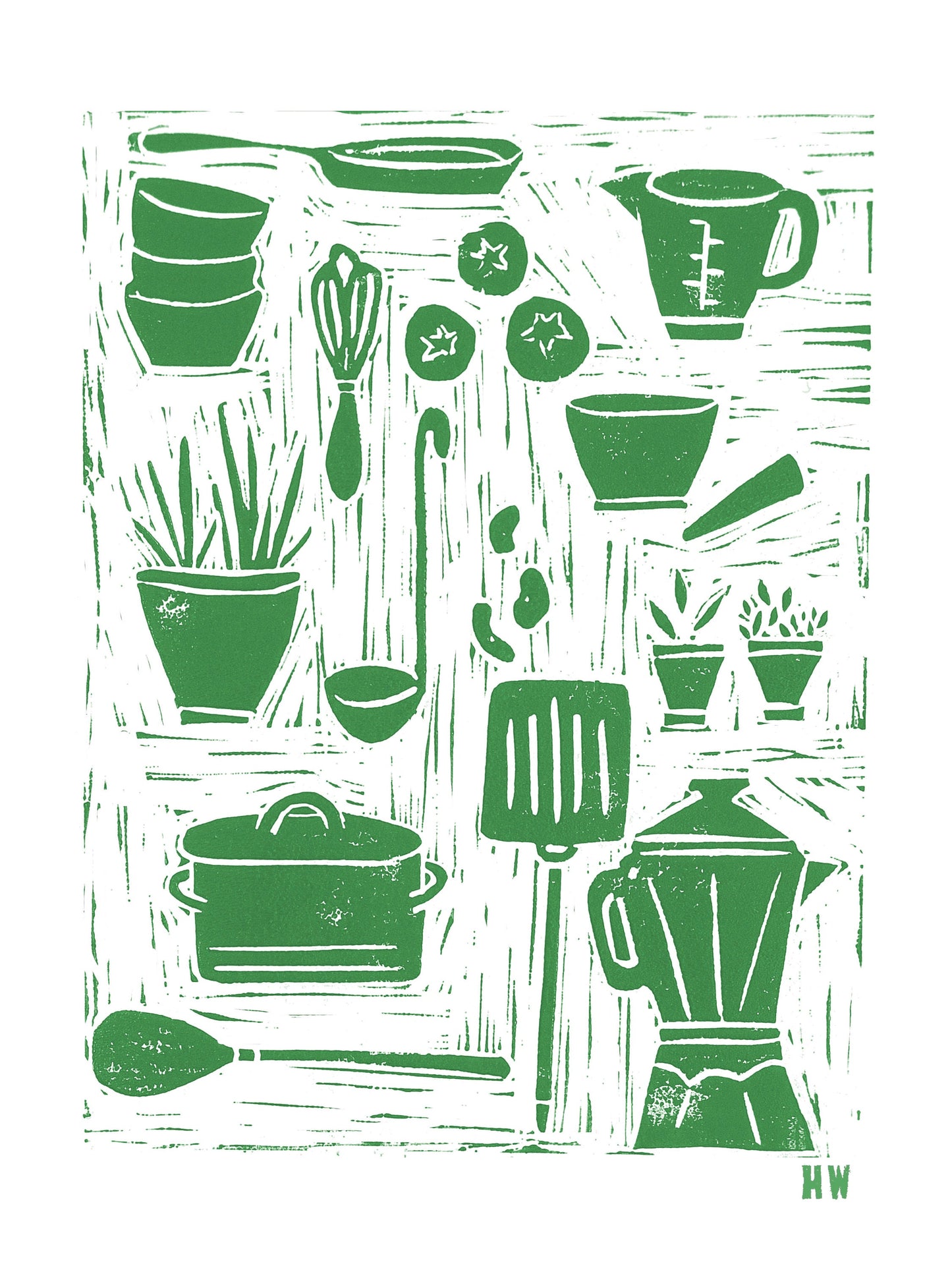 In The Kitchen Lino Prints