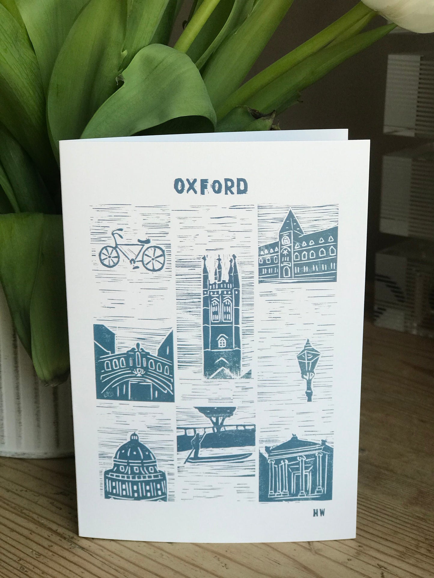 Oxford Lino Print Greetings Card Pack of 5