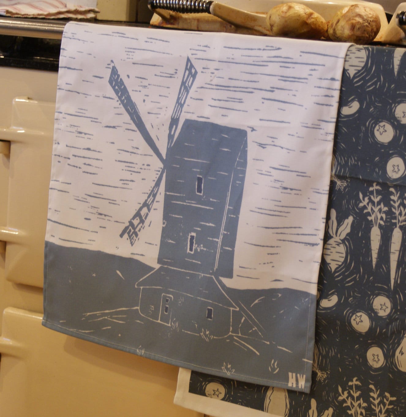 Brill Windmill Lino Tea Towel