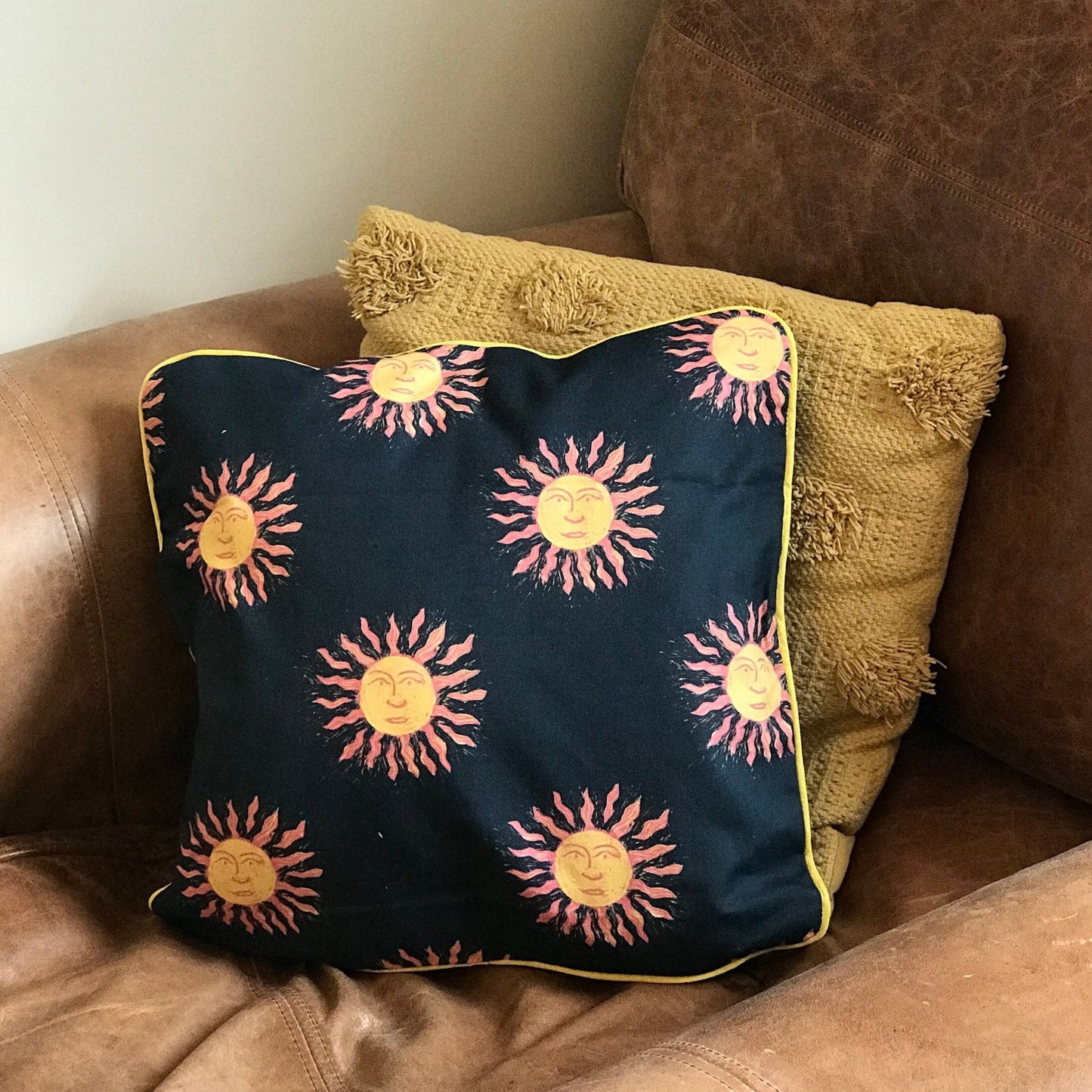 The Sun Lino Print Cushion