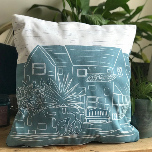 The New Inn Tresco Lino Print Cushion Cover